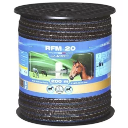 Ruban clôture électrique élevage chevaux RFM 20 Lacmé Largeur 20 mm Marron - Bobine 200M