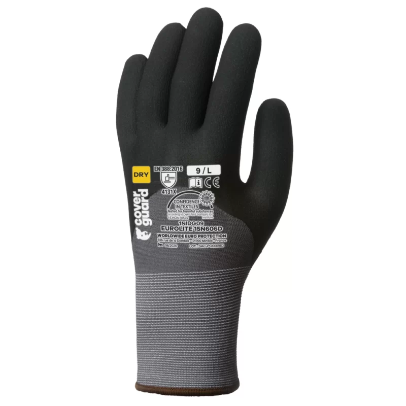 Gants Eurolite 15N606D polyamide jauge 15 enduction nitrile paume avec picots