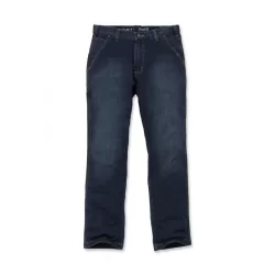 Jean de travail homme type charpentier stretch coupe droite Bleu Indigo