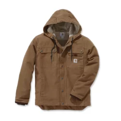 Blouson homme Barlett à capuche 100% coton durable avec doublure chaude Marron