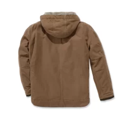 Blouson homme Barlett à capuche 100% coton durable avec doublure chaude Marron