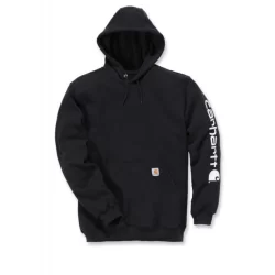 Sweat homme Sleeve Logo à capuche non zippé logo Carhartt sur manche Noir