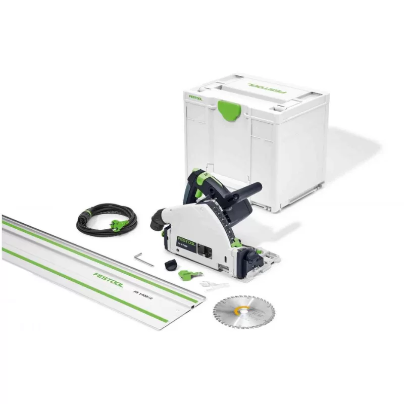 Scie plongeante Festool TS 55 FEBQ-Plus-FS coupe à 55mm avec rail de guidage lame et systainer