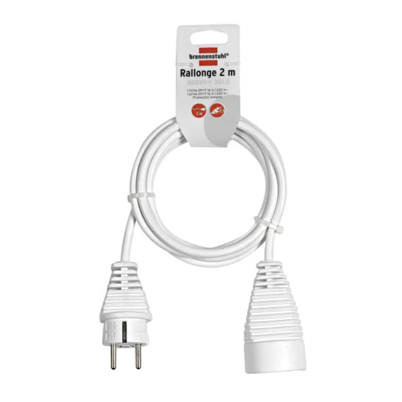 Rallonge électrique Brennenstuhl 2m de câble H05VV-F 3G1,0 (utilisation en intérieur)