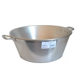 Bassine à gras type landaise en aluminium - Contenance 32L - Diamètre 50 cm