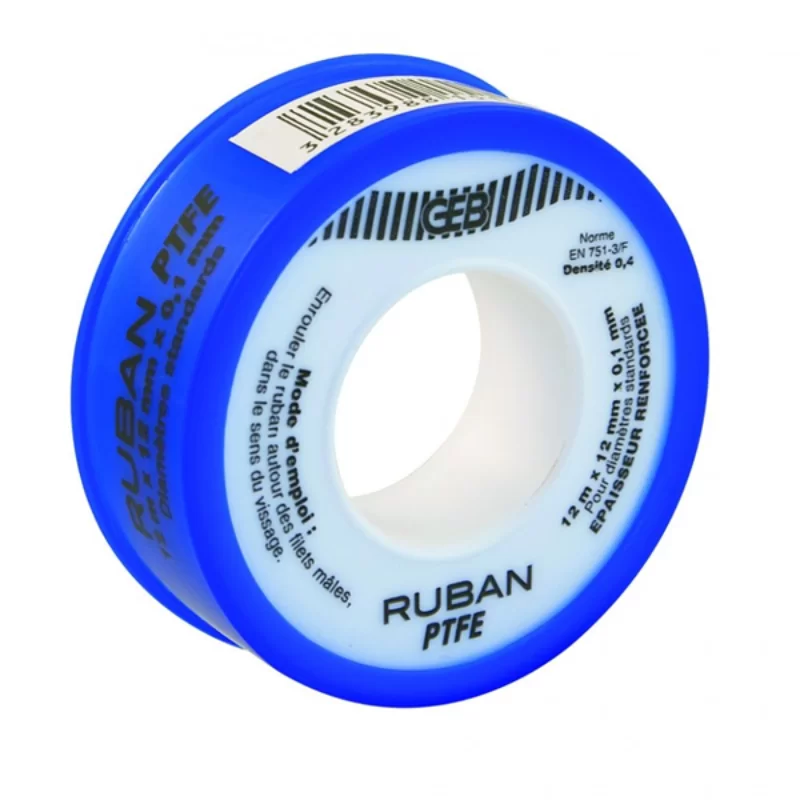 Ruban PTFE standard téflon 12mm X 12 m épaisseur 0.1 mm