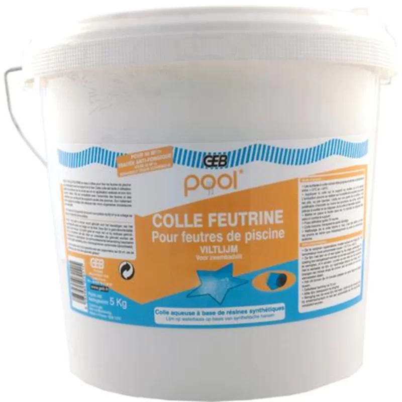 Colle pour feutre de piscine entre le support et le liner en seau de 5 kgs